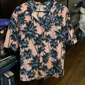 Pink hawaiian button down